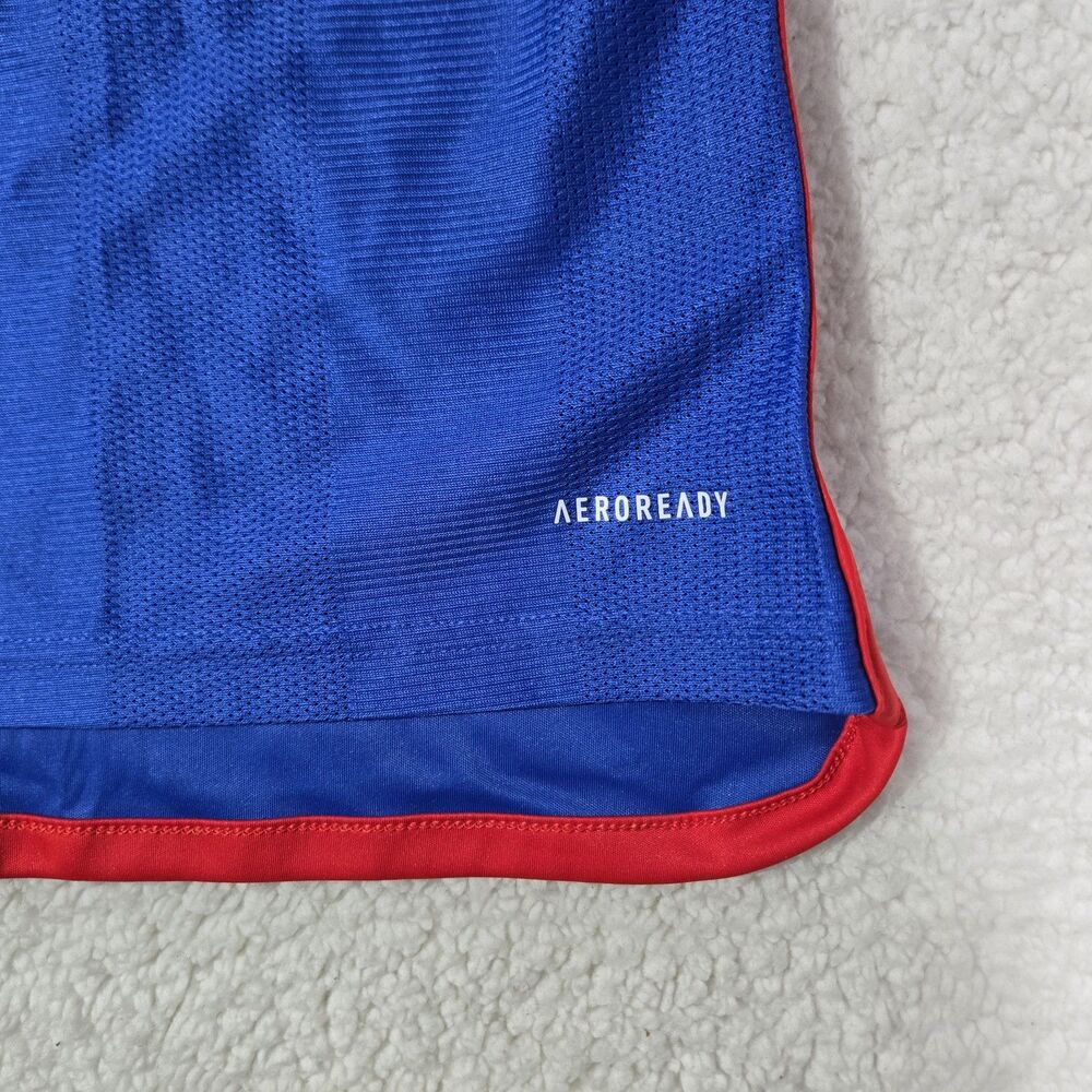 Adidas Olympique Lyonnais 2023-24 Away Jersey Blue Red IB0907 Mens XL Slim Fit - Picture 2 of 9